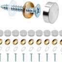 BlingKingdom 6 Sets Stainless Steel Mirror Screws with Caps,