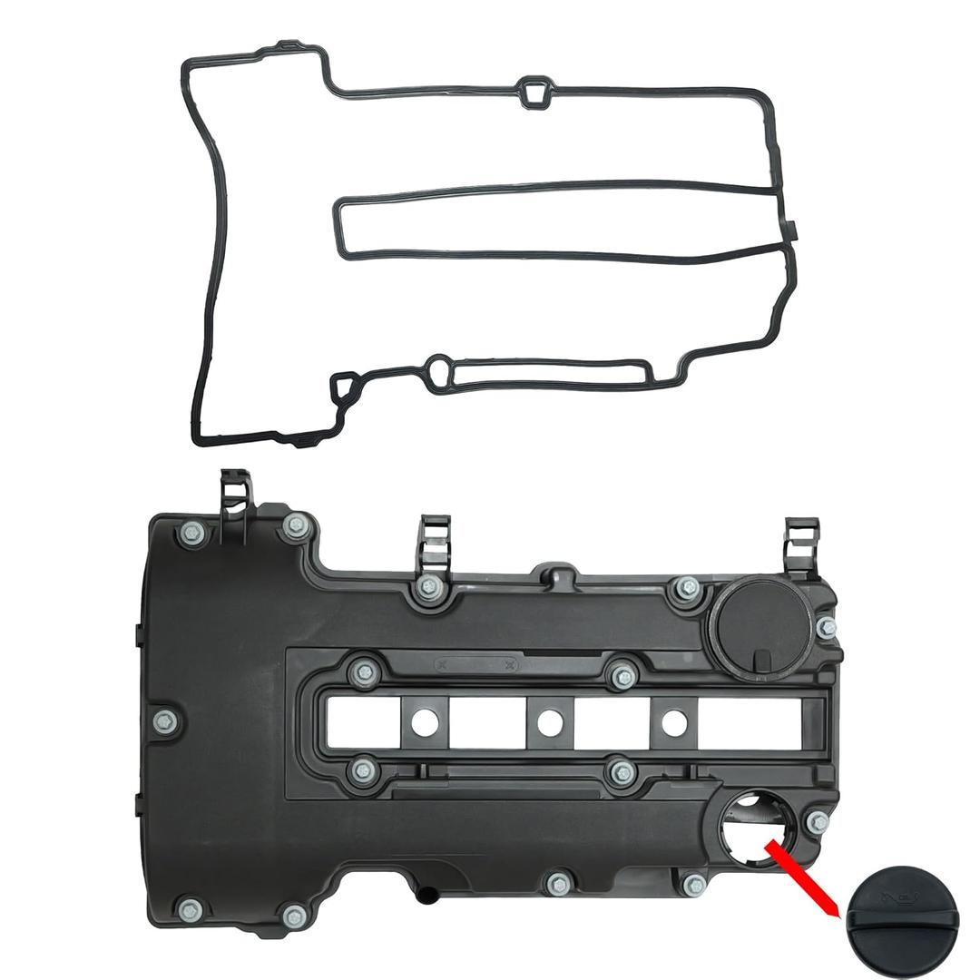 Engine Valve Cover with Gaskets & Bolts & Oil Filler Cap Set for 2011-2021 Chevrolet Chevy Cruze Sonic Volt Trax Buick Encore Cadillac ELR 1.4L 264-968 25203036 25198874 55573746 25198498