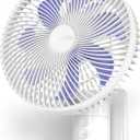 Airbition 8'' Small Wall Mount Fan with Remote Control, 90Oscillating, 4 Speeds, Timer, Included 120 Adjustable Tilt, High Velocity, 70Inch Cord, for RV Bedroom Home Office Garage (Purple)