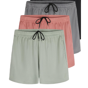 Real Essentials 4 Pack: Womens Active Athletic Performance Mesh Shorts with Pockets XL
