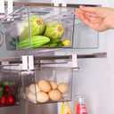 Yatmung 2 Pack Extra-Large Deli Drawer Organizer for Refrigerator Pull Out - Fridge Drawer Organizer and Storage Containers - Meat, Cheese, Produce, Sliding - Fridge Organization Bin