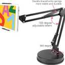Overhead Phone Mount Stand ChromLives Phone Video Stand Articulating Arm Phone Mount Table Top with Base Adjustable 360 Cell Phone Tablet Holder Mount Desktop Compatible with Phones, Tablets, iPad