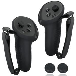 Controller Grip Sleeve Compatible with Meta Quest 3/Quest 3s, VR Controllers Non-slip and Sweat Resistant Straps Silicone Covers for Better Comfort