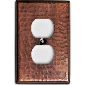Monarch Pure Copper Hammered Duplex Wall Plate / Switch Plate (1 Gang)