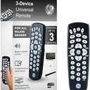 GE Universal Remote Control for Samsung, Vizio, LG, Sony, Sharp, Roku, Apple TV, TCL, Panasonic, Smart TVs, Streaming Players, Blu-ray, DVD, 4-Device, Silver, 33709