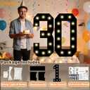 Pooqla 2.4FT Light Up Numbers, Marquee Numbers 2.4 Feet Tall Party Decor for Her Him, Mosaic Big Sign for 2nd 12th 21st Birthday Anniversary Decoration Backdrop, Black Number 2