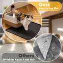 Pieviev Silicone Cat Litter Trapping Mat, 40''x28'' Extra Large Cat Litter Mat, Easy to Clean & Soft on Kitty Paws, Waterproof Kitty Litter Pads for Indoor Cats, Black