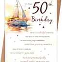 5 x 50th Birthday Card, 50 Year Old Birthday Gift Ideas for Dad Mom, 50th Birthday Decorations Gifts for Men Women Him Her, 7x5 inches