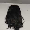 Tie Up Thick Pony Tail Extension Clip in Messy Wavy Ponytail Hairpiece 28cm Jet Black