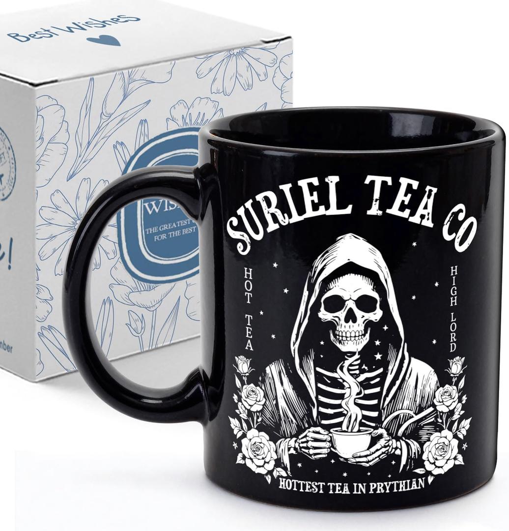 Suriel Tea Co Books Mugs, Acotar Gifts for Women Men, Book Club Gifts for Darkness Enthusiast Librarian Reader Writer Friends, 11 Oz Novelty Coffee Mug for Birthday Christmas