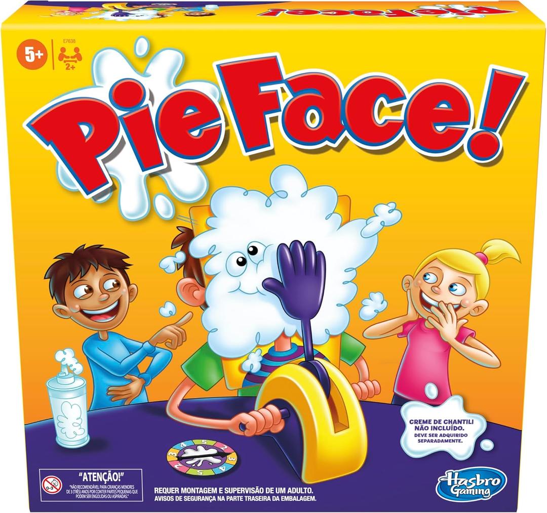Hasbro Gaming Pie Face Game | Whipped Cream Family Board Game for Kids | Ages 5 and Up | for 2 or More Players | Funny Preschool Games | Kids Gifts