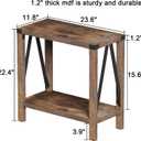ChooChoo Farmhouse End Table for Small Spaces, Narrow Side End Table with Storage Shelf, Rustic A-Design Nightstand Sofa Table for Living Room, Bedroom (Rustic Brown) 2 Pack