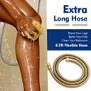 High Pressure 10 Setting Handheld Shower Head, 5" Detachable Showerhead Spray Built-in Power Wash to Clean Tub, Tile & Pets, 79" Extra Long Stainless Steel Hose, Adjustable Bracket - Gold