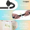 TVWOO Black Wrap Around Curtain Rods:5/8" Small Blackout Adjustable Window Curtain Rod for Bedroom Kitchen Apartment Renter Friendly,Room Darkening Curved Drapery Rods Easy Install,Matte Black 28-60"