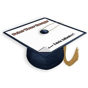 Blank White Adhesive Grad Hat Topper Sticker - Easy to use Graduation Cap Decorations - Printable with Inkjet or Laser Printers - Classroom Size (25 Pack)