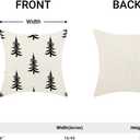 CXMEIFLY Christmas Pillow Covers 16x16 Inch Set of 2 Cream Black Christmas Tree Decor Throw Pillows Winter Xmas Holiday Outdoor Cushion Cases for Couch Bed Decorations