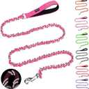 HOMIMP Chew Proof Dog Leash for Medium Large Dogs, Reflective 6 FT Heavy Duty Metal Chain Dog Leashes with Soft Padded Handle, Anti Bite Durable Rope Leashes for Pitbull, Non Chewable (Pink)