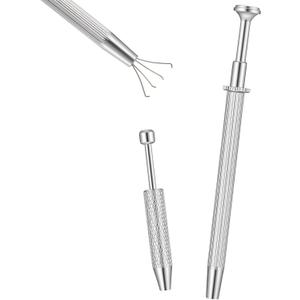 Tucnoeu 2Pcs Piercing Taper Ball Grabber Tool for Changing Jewelry, Anti Slip 4 Claw Gem Ball Grabber Tool