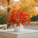 Artificial Flowers for Outdoors Indoors Fake Daisy Flowers Plants for Outside 12 Bundles Garden Home Decoration for Patio Porch Window Box Home Wedding Farmhouse Outside Hanging Decor (Orange)