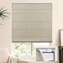 LazBlinds No Tools No Drill Cordless Roman Shades for Windows, Blackout Thermal Insulated UV Blocking Window Blinds, Lightweight Fabric Blinds for Indoor Windows, 34.5" W x 72" H, Blackout - Beige