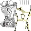 25199424 Engine Timing Cover with Gasket Compatible with Chevy Sonic 2012-2017 Cruze 2011-2016 Trax 2013-2020 Buick Encore 2013-2017Timing Chain Oil Pump Cover for 1.4L Engine Replace#25195406