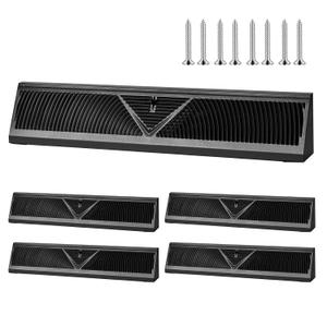 4 Pcs Baseboard Register Vent 24 Inch Duct Opening Size Baseboard Vent Covers Diffuser Adjustable Corner Return Air Grille for Home Floor Wall Air Flow Control (4,Black, 24 Inch)