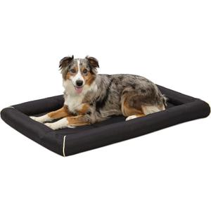 MidWest Homes for Pets Large QuietTime MAXX Ultra-Rugged Dog Bed, Water & Odor Resistant, Bolstered Edge, Non-Slip Bottom, Fits 42-inch Crates, Black