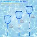 Pool Skimmer - Pool Net with 3 Section Pole, 48 inch Pool Skimmer Net with Pole Total Length, Pool Nets for Cleaning, Fine Mesh Net Pool Skimmer Net, Telescopic Aluminum Pole, Great Pool Accessories