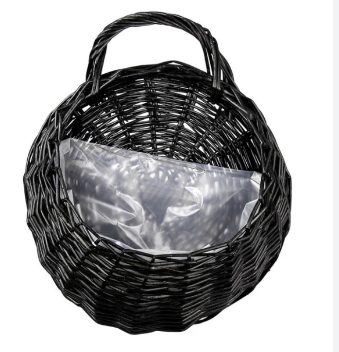 JJSQYLAN JJSQ Handmade Woven Wicker Hanging Storage Basket, Wall Decorations for Home Garden Wedding, Black, 14.211.84.7 inch