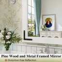 White Farmhouse Bathroom Mirror, 40x30 Inch White Wooded Framed Vanity Mirror for Wall, Rectangular Rustic Wall Decor Mirrors for Entryway Living Room Bedroom
