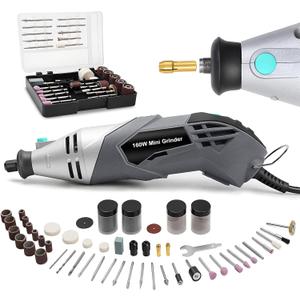 160W Rotary Tool Kit with 195pcs Accessories, Variable Speed, Corded Electric Multifunctional Tool For DIY Crafts, Wood Carving, 3D Printer & Jewelry Making Sanding, Polishing, Drilling
