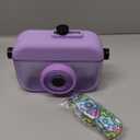 ORIJOYNA 13 oz Cute Water Bottle with Straw - Camera Shape Water Cup with Adjustable Shoulder Straps - Ideal Kawaii Gift for School (Purple)