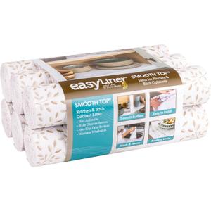 Smooth Top EasyLiner for Cabinets & Drawers, Easy to Install, Shelf Paper & Drawer Liner Non Adhesive, Non Slip Shelf Liner for Pantry, Kitchen Essentials, 20 in x 6 ft (6 Pack), 36 ft, Taupe Buds