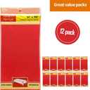 Party Dimensions Red Tablecloth Disposable Plastic Table Cover for Rectangle Tables (12 Pack) Premium Plastic Table Cloths for Parties, Events & Weddings, Indoors/Outdoors, 54"x108"