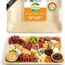 Raj Disposable Palm Leaf serving trays and platters | Like Bamboo Tray, Plates Disposable for Parties | Charcuterie Boards, Plates, & Platter | Food trays | 10 Pack 14" Tray