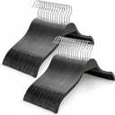 TOPIA HANGER Slim Wooden Hangers with Extra Soft Non-Slip Rubber Grips, 30-Pack High-Grade Fashion Hanger No Shoulder Bump for Sweater, Camisole, Jacket, Dress, Coat (Black)-CT15B30