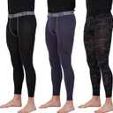 Real Essentials 3 Pack: Men's Active Compression Pants - Workout Base Layer Tights Running Leggings, 2XL