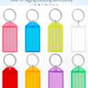 Uniclife 200 Pieces Key Tags 2 Inch Plastic Key Chain Tags with Ruled Blank Paper Labels Transparent Covers and Split Rings Sturdy Item Identifiers, 8 Colors
