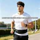 Running Pouch Belt Runner Waist Pack for Women and Men - Runners Hiking Climbing Fanny Pack - Adjustable Running Pouch (3 Pockets) Running Belt With Headbands