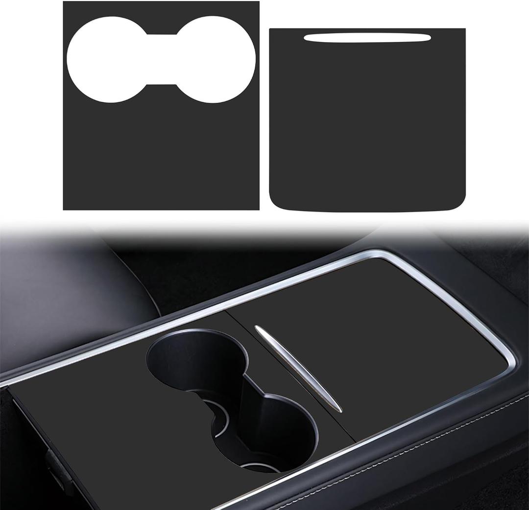 Center Console Wrap Matte Black for Tesla Model 3/Y 2021-2025,Console Cover for Tesla Interior Decor Accessories(Not for M3 Highland/My Juniper)