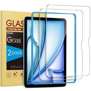 SPARIN 2 Pack Screen Protector for iPad Air 11 inch M4/M3/M2 (2026/2025/2024), (iPad Air 8th/7th/6th Generation), Tempered Glass, Apple Pencil Pro & Case Compatible, Anti-Scratches, High Definition