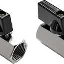 Brass Mini Ball Valve 1/4" NPT Female x Female Thread Shut Off Valve Chrome Plated (Pack of 2)