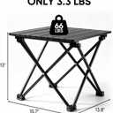 Camping Table, Ultralight Folding Camping Table with 3-Step Setup, Compact Outdoor Side Table for Camping Chair, Picnic, Fishing, Beach, Lawn, Patio, 13.8 in x 15.7 in, Small