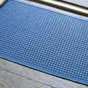 WaterHog Fashion Mat | Commercial-Grade Entrance Mat with Fabric Border  Indoor/Outdoor, Quick Drying, Stain Resistant Door Mat (Medium Blue, 2' x 3') (6" x 2'4" (Rectangular))