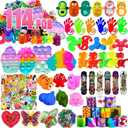 114Pcs Party Favors for Kids 4-8-12, Treasure Box Toys for Classroom, Treasure Chest Prizes in Bulk for School Classroom Rewards, Carnival Prizes, Pinata Fillers Goodie Bag Stuffers for Kids Party