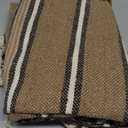 Creative Co-Op Cotton Blend Throw with Stripes and Fringe, Rust Color, Natural and Black