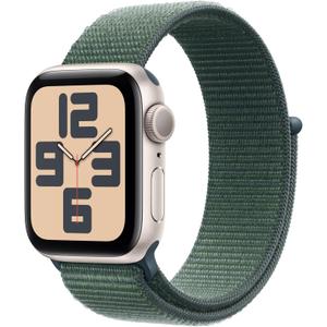 Apple Watch SE (2nd Gen) [GPS 40mm] Smartwatch with Starlight Aluminum Case with Lake Green Sport Loop One Size. Fitness and Sleep Trackers, Crash Detection, Heart Rate Monitor, Carbon Neutral