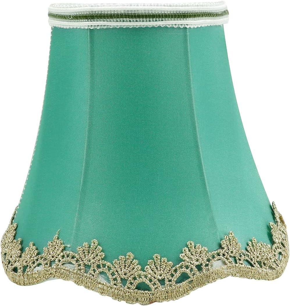 Green Fabric Lamp Shade Burlap Clip On Chandelier Lamp Shades Linen Lampshade for Table Chandelier Wall Lamp Living Room Bedroom (Green)