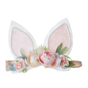 Baby Girl Floral Easter Bunny Nylon Headband Flower Elastic Hairband Bows Wraps For Newborn Infant Toddler Hair Accessories (RTA001)