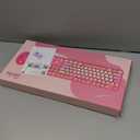 Wireless Keyboard and Mouse Combo, Ergonomic Full Size Typewriter Retro Round Keycaps Keyboard, Compatible with Windows, PC, Perfer for Home and Office Keyboards Red